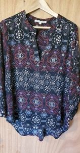 Printed sheer blouse